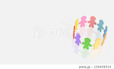 Colorful People Figures Standing Together Representing Diversity and Community Concept 3d render. 134439314