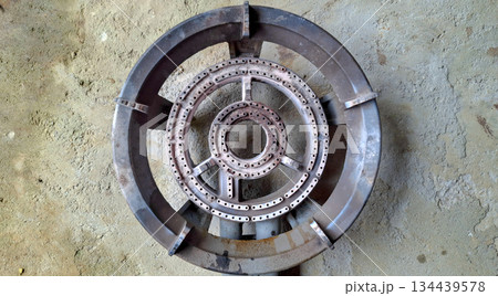 Industrial Gas Stove Burner Top View Background 134439578