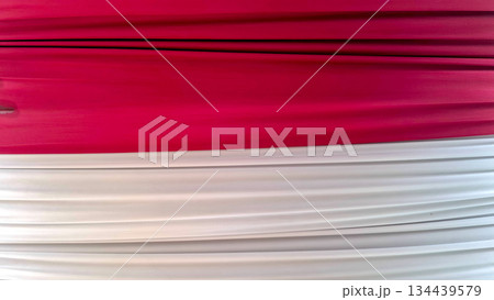 Abstract Red and White Fabric Motion Background 134439579