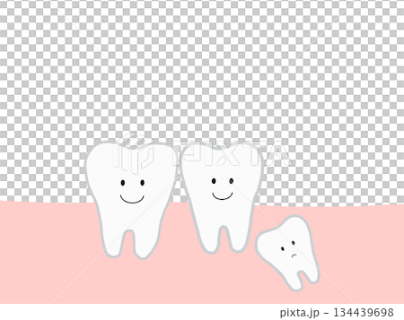Tooth growth and replacement: Illustrations with buried and impacted teeth, with main lines 134439698