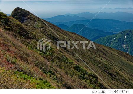 谷川岳・オキの耳稜線から見るトマの耳と富士山遠望 谷川岳・オキの耳稜線から見るトマの耳と富士山遠望 134439755
