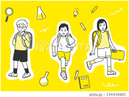 元気な小学生のイメージイラストセット 134439905