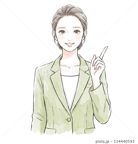 水彩画・手描き風の女性・女の子のイラスト素材 水彩画・手描き風の女性・女の子のイラスト素材 134440593