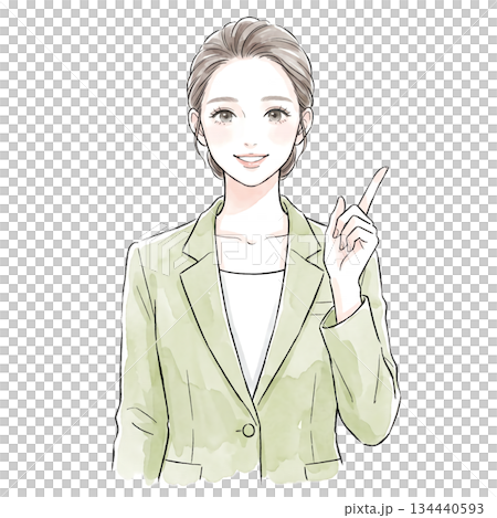 Watercolor and hand-drawn illustration material of women and girls 134440593