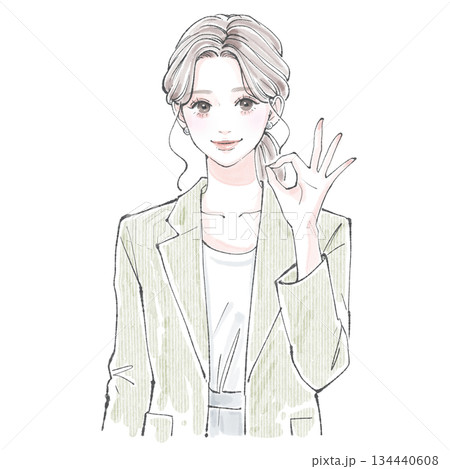 水彩画・手描き風の女性・女の子のイラスト素材のイラスト素材