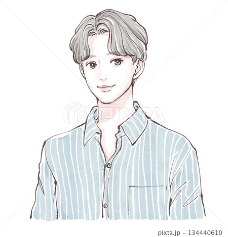 水彩画・手描き風の女性・女の子のイラスト素材 水彩画・手描き風の女性・女の子のイラスト素材 134440610