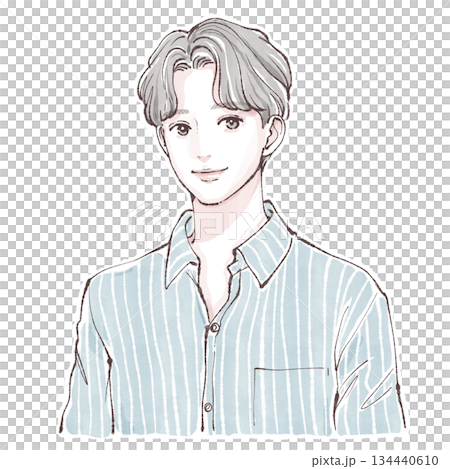 水彩画・手描き風の女性・女の子のイラスト素材 水彩画・手描き風の女性・女の子のイラスト素材 134440610