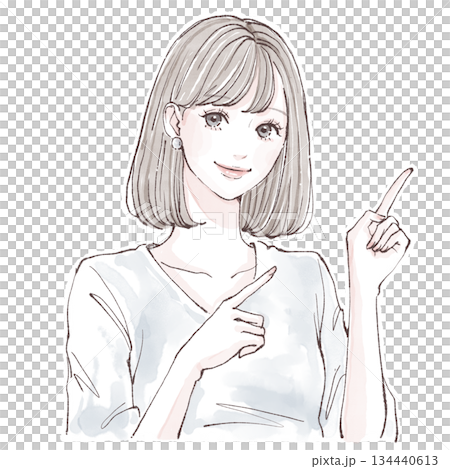 Watercolor and hand-drawn illustration material of women and girls Watercolor and hand-drawn illustration material of women and girls 134440613