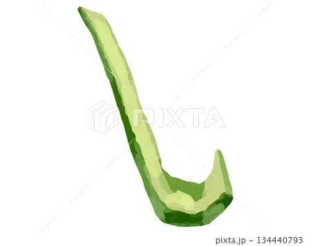 ピーマンの千切りのイラスト(1本 カーブあり) 134440793