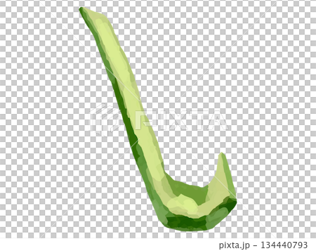 ピーマンの千切りのイラスト(1本 カーブあり) 134440793