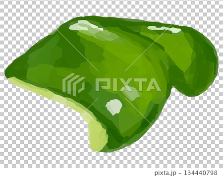 ピーマンの乱切りのイラスト(へた側) 134440798