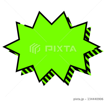 ポップな吹き出し単体 立体的 ベクターデータ チラシ・雑誌・Web・動画素材 グリーン 134440906