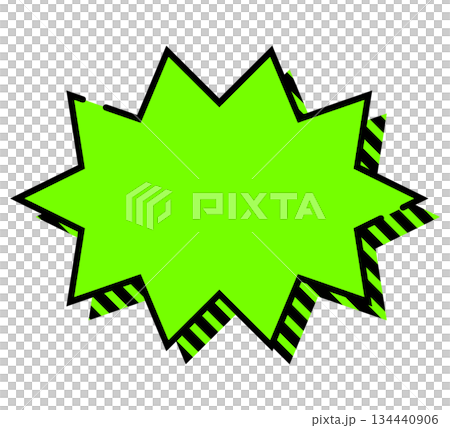ポップな吹き出し単体 立体的 ベクターデータ チラシ・雑誌・Web・動画素材 グリーン 134440906