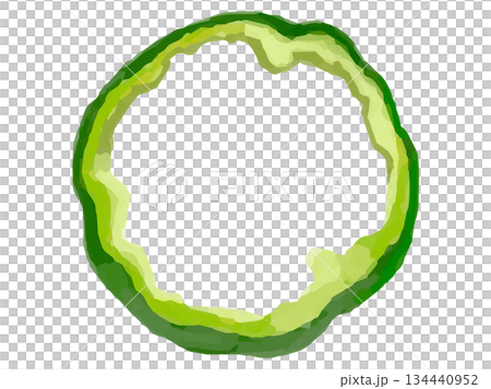 ピーマンの輪切りのイラスト(種無し) 134440952