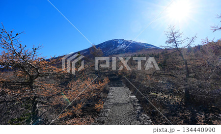 御中道五合目からの富士山頂上 御中道五合目からの富士山頂上 134440990