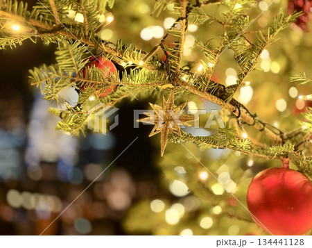 キラキラしたクリスマスツリー 134441128