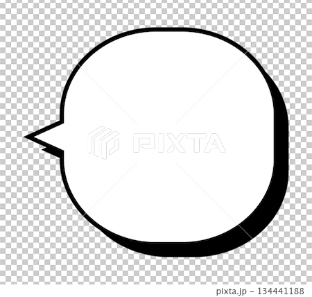 Simple speech bubble, three-dimensional, vector data, flyer, magazine, web, video material, monochrome 134441188