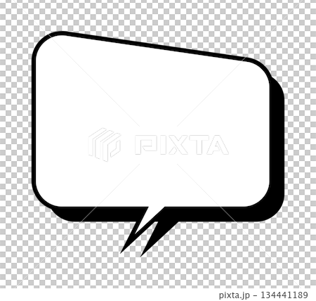 Simple speech bubble, three-dimensional, vector data, flyer, magazine, web, video material, monochrome 134441189