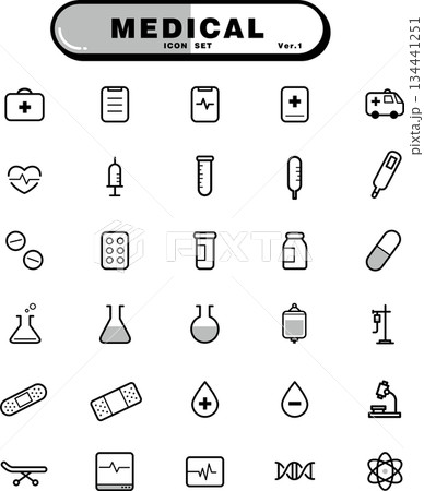 医療系のアイコンセットver.1（黒） 134441251