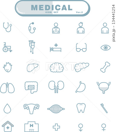 医療系のアイコンセットver.2（青） 134441254
