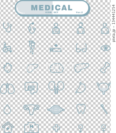 医療系のアイコンセットver.2（青） 134441254