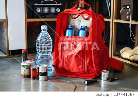 非常用持ち出し袋と防災備蓄セット 134441367