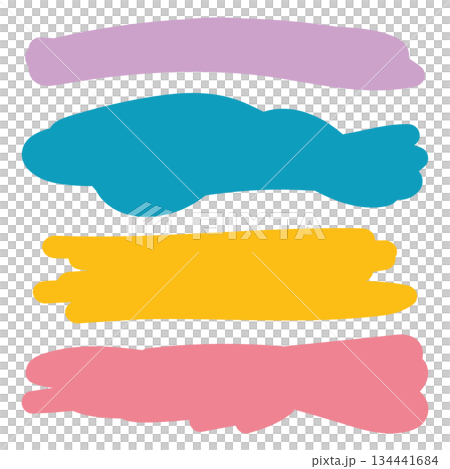 Colorful horizontal brush strokes background with soft pastel paint stripes modern abstract art 134441684