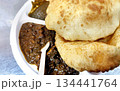 Chole bhature is a North Indian famous food dish 134441764