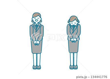 笑顔で挨拶をするビジネスパーソン(女性) 笑顔で挨拶をするビジネスパーソン(女性) 134441776