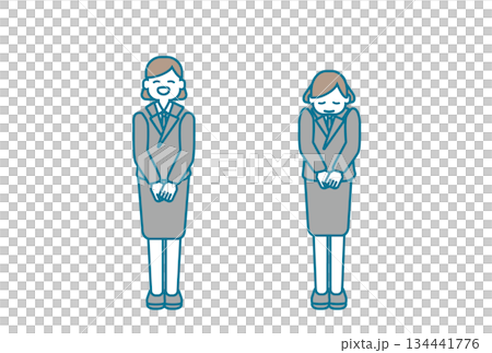 笑顔で挨拶をするビジネスパーソン(女性) 笑顔で挨拶をするビジネスパーソン(女性) 134441776