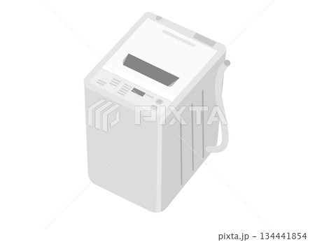 清潔な白い全自動洗濯機のイラスト 134441854