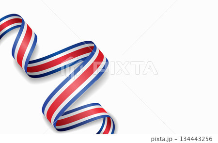 Costa Rican flag stylized wavy ribbon,...のイラスト素材 [134443256] - PIXTA