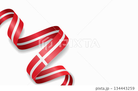 Danish flag stylized wavy ribbon, symbolizing...のイラスト素材 [134443259] - PIXTA