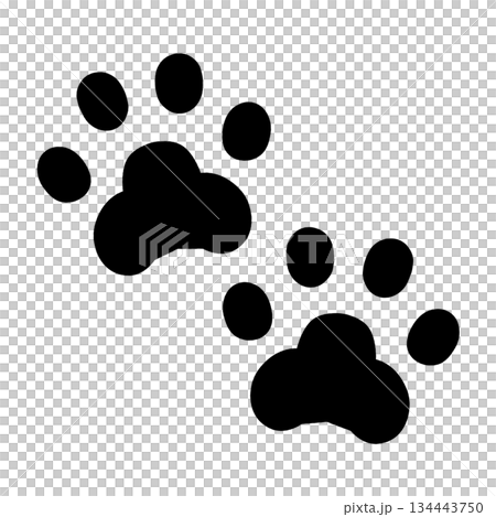 Paw print illustration material 134443750