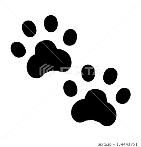 肉球　足跡　イラスト素材 134443751