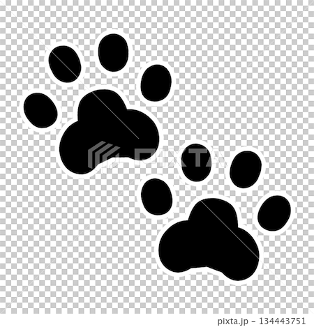 肉球　足跡　イラスト素材 134443751
