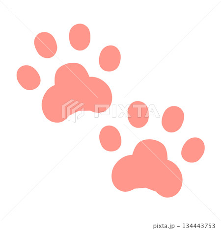 肉球　足跡　イラスト素材 134443753