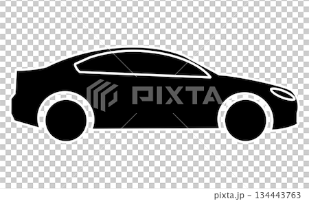 シンプルな車のアイコン：趣味や交通、レジャーのイメージ 134443763