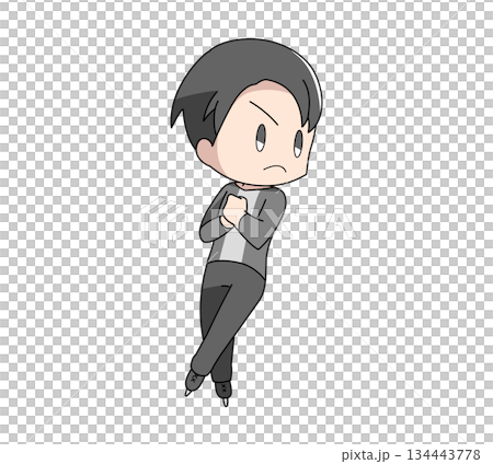 フィギュアスケートのジャンプのイラスト・男性 134443778
