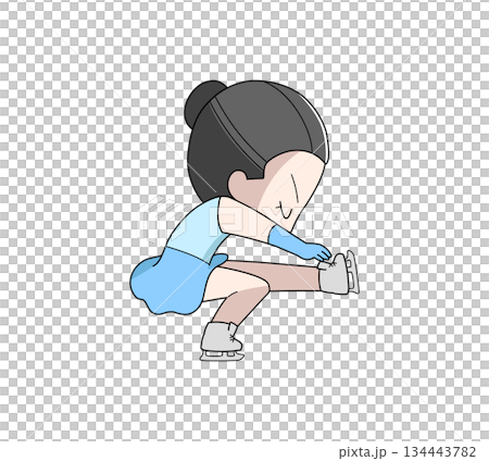 フィギュアスケートのスピンのイラスト・女性 134443782