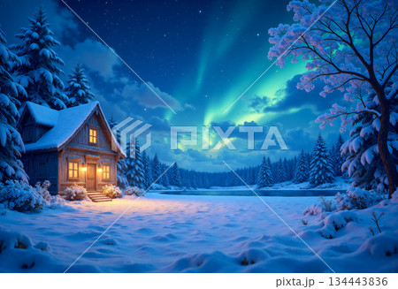 オーロラの見える景色 134443836