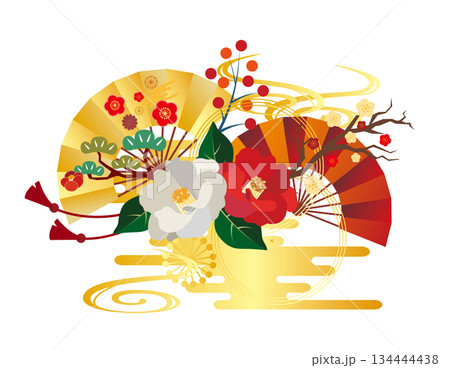 正月飾り　年賀素材 134444438