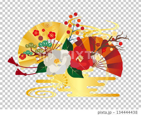 正月飾り　年賀素材 134444438
