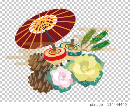 正月飾り　年賀素材 134444440