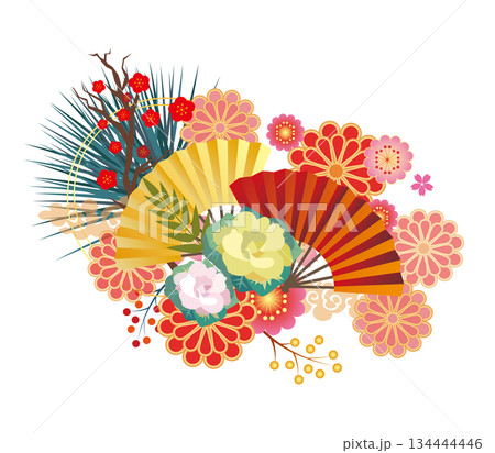 正月飾り　年賀素材 134444446