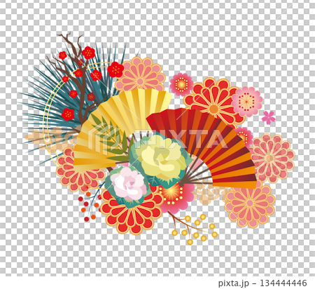 正月飾り　年賀素材 134444446