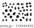 ダンベルの手描きイラストセット 134444456