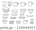 食器の手描きイラストセット 134444457