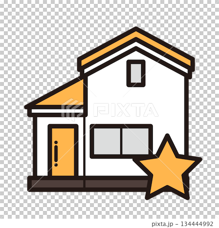 簡單的房子圖示 + 星星 134444992