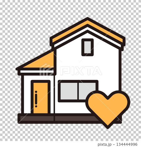 Simple house icon + heart 134444996